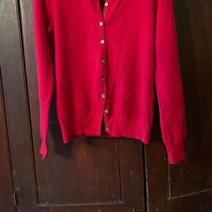 Boden cranberry red cashmere cardigan
